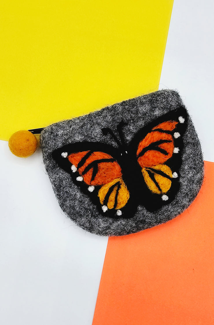 Butterfly Felt Coin Purse