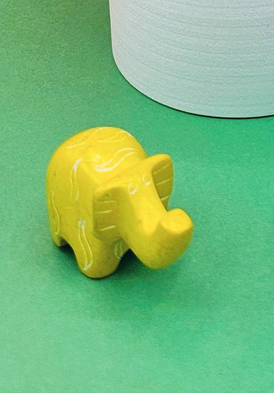 Soapstone Elephant Yellow