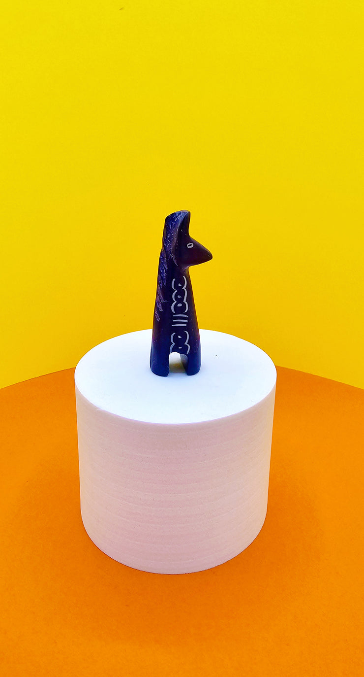 Soapstone Giraffe Dark Blue