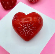 Soapstone Large Heart Flowers