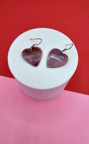 Mauve Heart Mother-of-Pearl Earrings