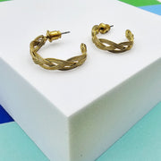 Shani Braided Hoops Brass