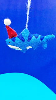 Shark Santa Hat Ornament