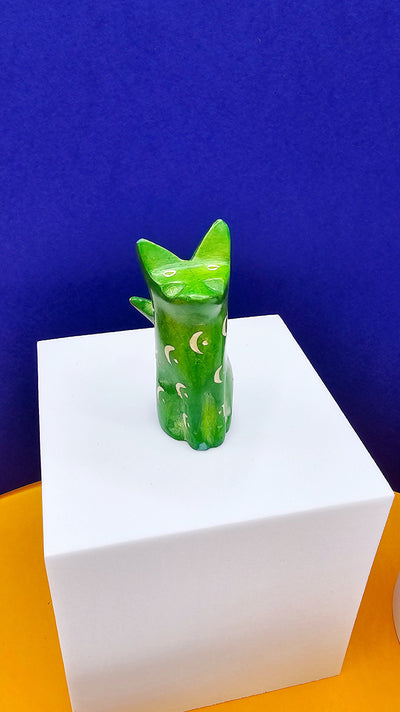 Soapstone Cat Green