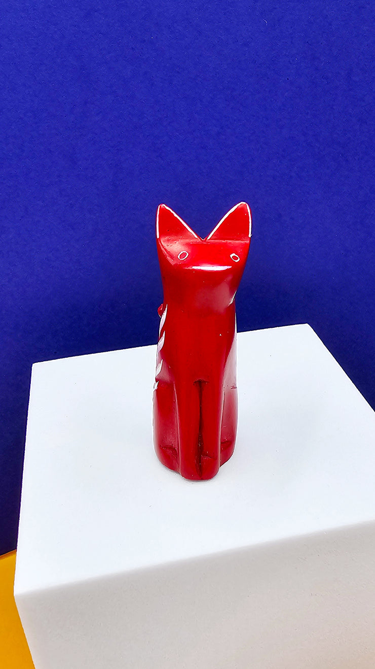 Soapstone Cat Red