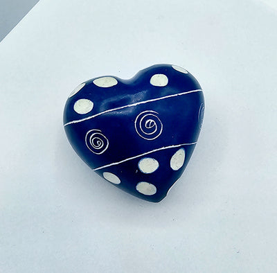 Soapstone Heart Designs Dark Blue