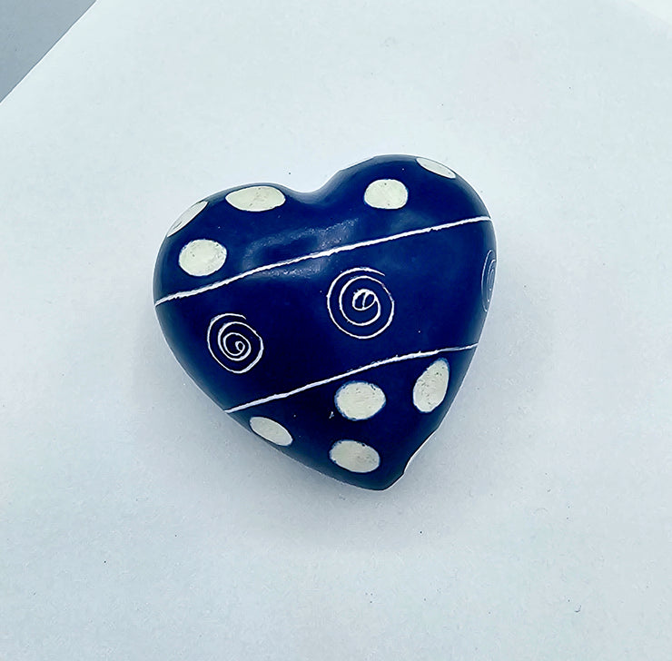 Soapstone Heart Designs Dark Blue