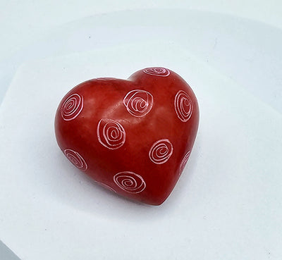 Soapstone Heart Designs Red